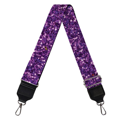 Purple (NOT Real) Glitter Print Bag Strap