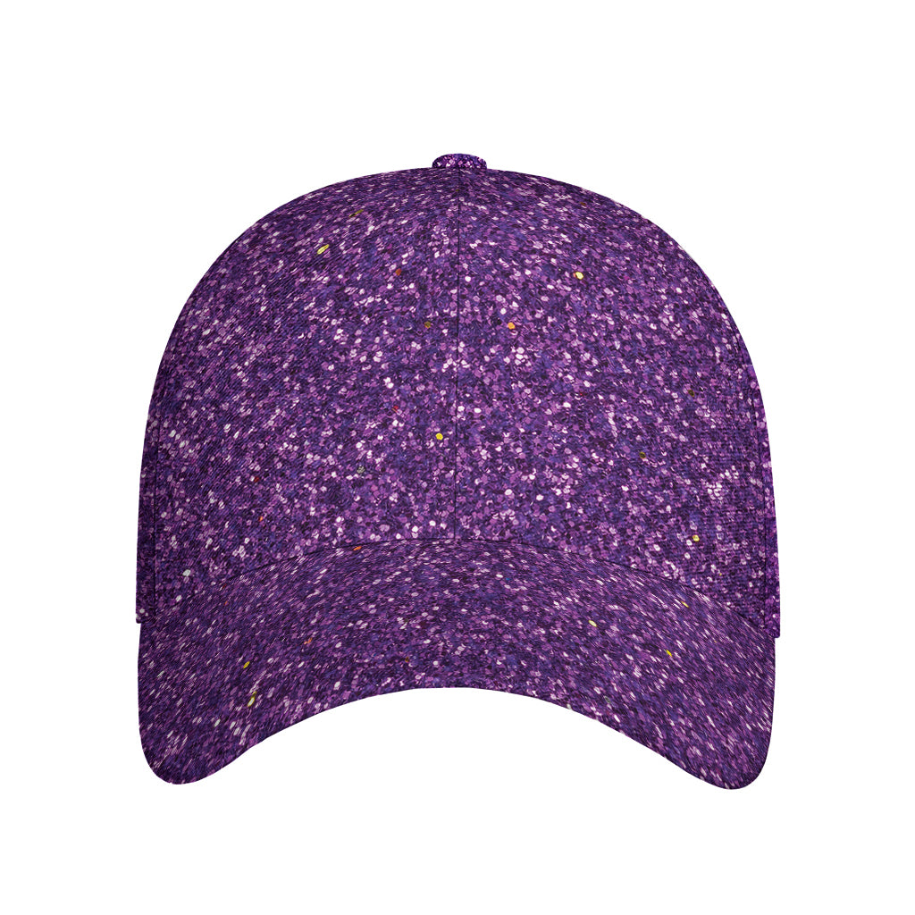 Purple (NOT Real) Glitter Print Baseball Cap
