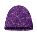 Purple (NOT Real) Glitter Print Beanie