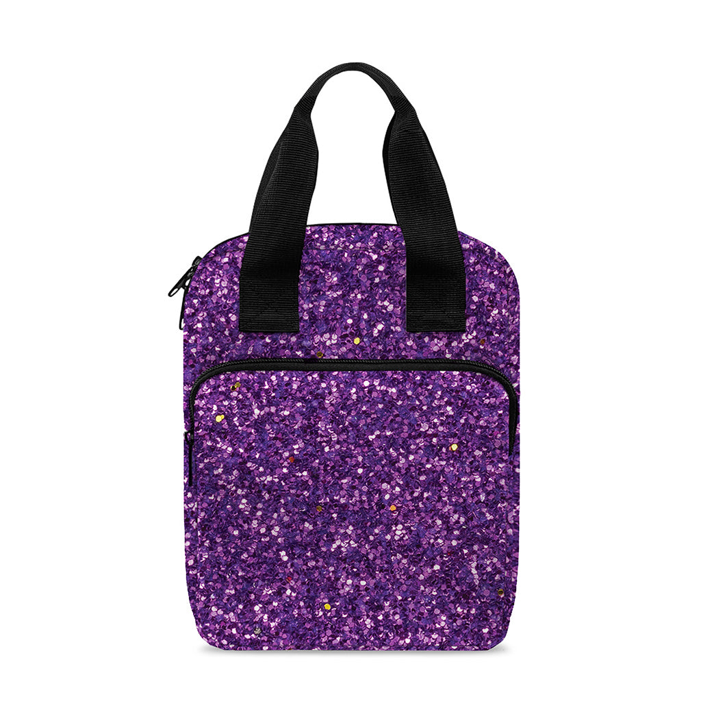 Purple (NOT Real) Glitter Print Bible Tote Bag