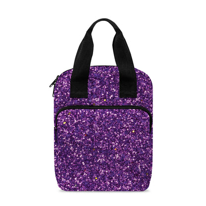 Purple (NOT Real) Glitter Print Bible Tote Bag