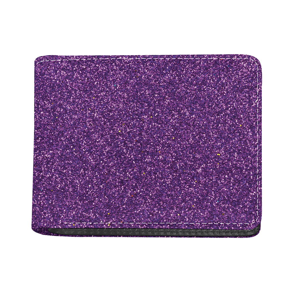 Purple (NOT Real) Glitter Print Bifold Wallet