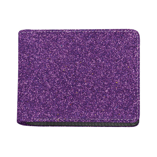 Purple (NOT Real) Glitter Print Bifold Wallet