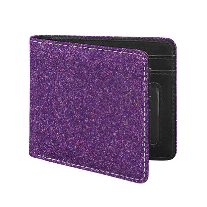 Purple (NOT Real) Glitter Print Bifold Wallet