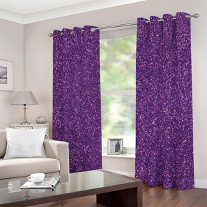 Purple (NOT Real) Glitter Print Blackout Grommet Curtains