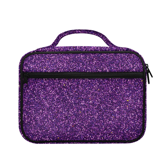 Purple (NOT Real) Glitter Print Briefcase Bible Bag