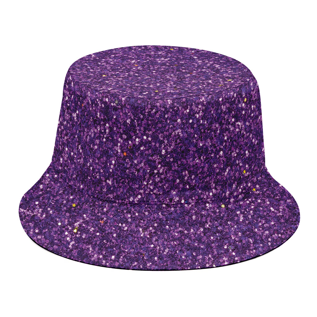Purple (NOT Real) Glitter Print Bucket Hat