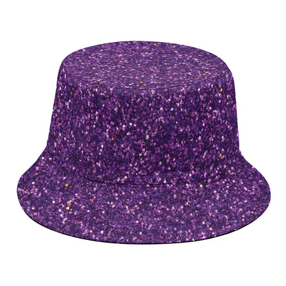 Purple (NOT Real) Glitter Print Bucket Hat