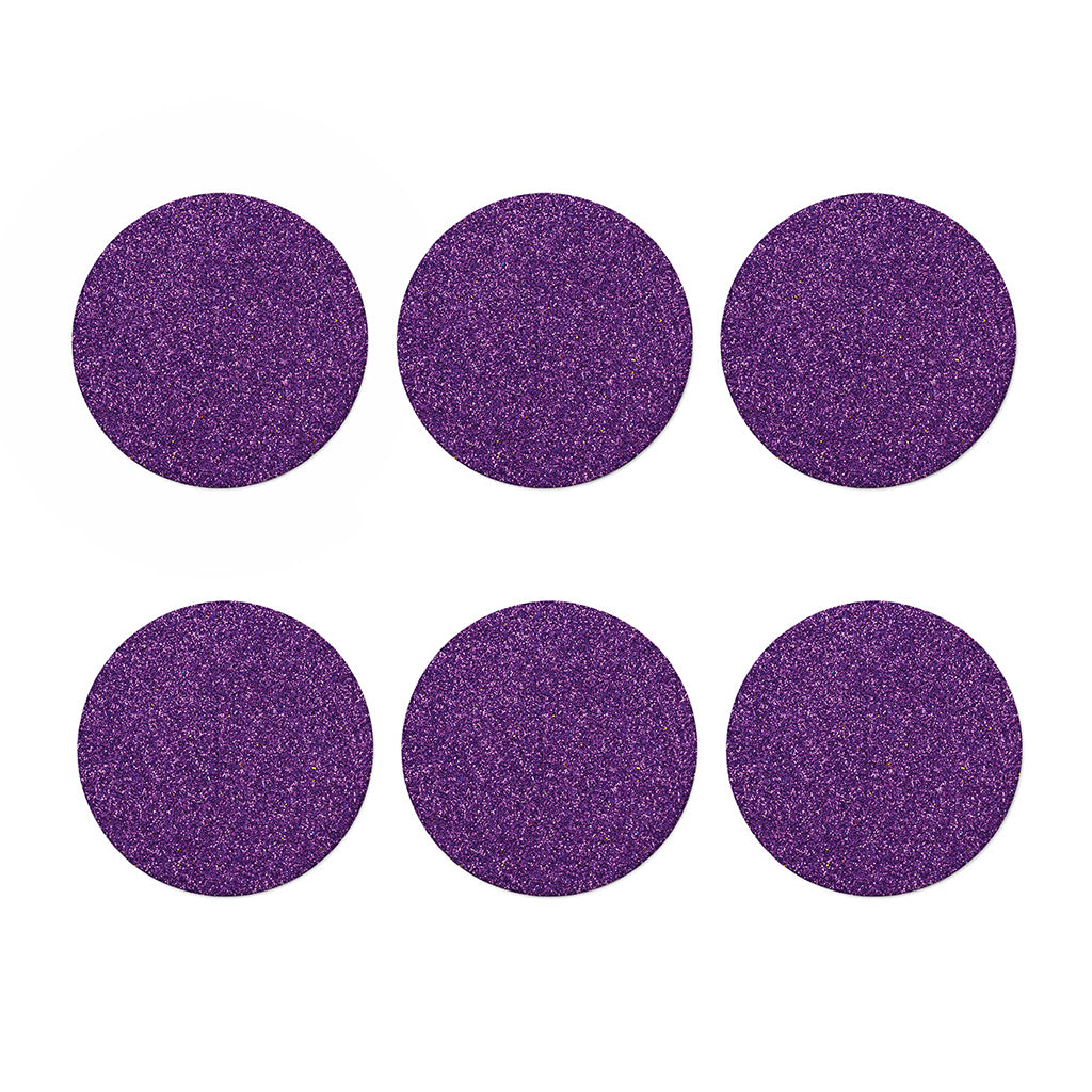 Purple (NOT Real) Glitter Print Coaster Set
