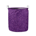 Purple (NOT Real) Glitter Print Collapsible Laundry Basket