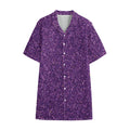 Purple (NOT Real) Glitter Print Cotton Hawaiian Shirt