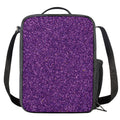 Purple (NOT Real) Glitter Print Crossbody Lunch Bag