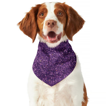 Purple (NOT Real) Glitter Print Dog Bandana