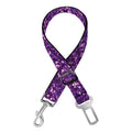 Purple (NOT Real) Glitter Print Dog Seat Belt