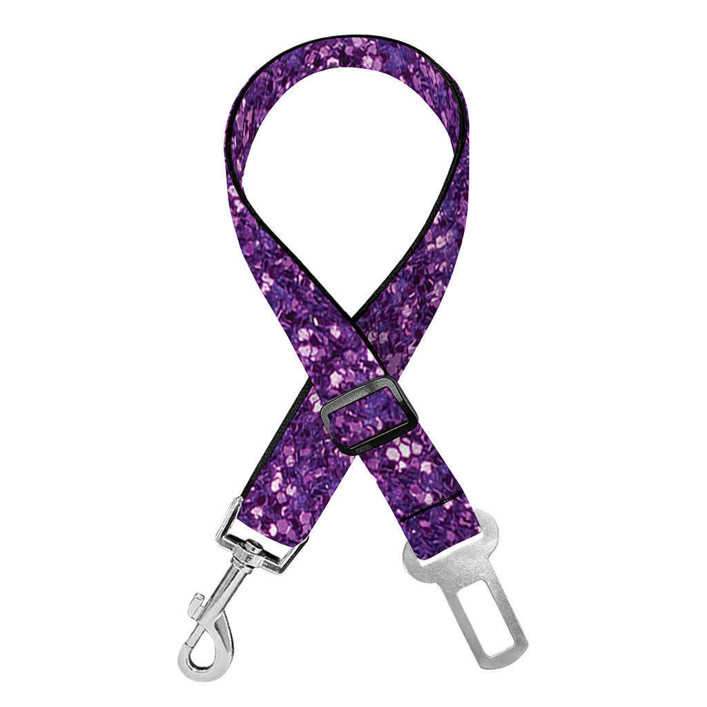 Purple (NOT Real) Glitter Print Dog Seat Belt