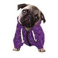 Purple (NOT Real) Glitter Print Dog Zip Up Hoodie