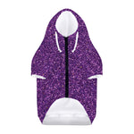 Purple (NOT Real) Glitter Print Dog Zip Up Hoodie