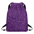 Purple (NOT Real) Glitter Print Drawstring Backpack