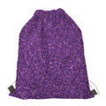Purple (NOT Real) Glitter Print Drawstring Bag