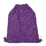 Purple (NOT Real) Glitter Print Drawstring Bag