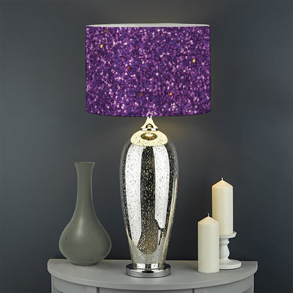 Purple (NOT Real) Glitter Print Drum Lamp Shade