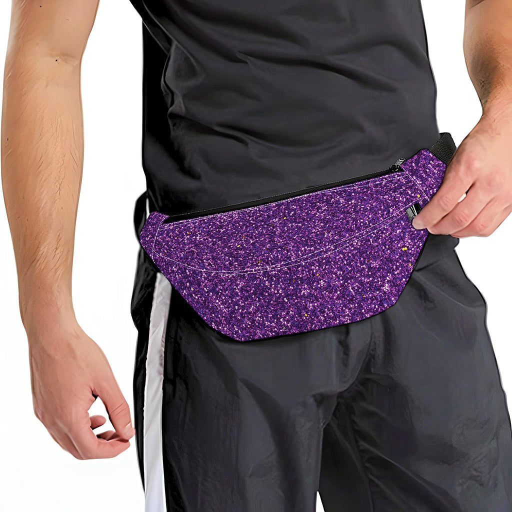 Purple (NOT Real) Glitter Print Fanny Pack