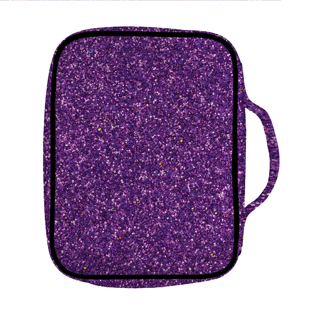 Purple (NOT Real) Glitter Print Front Pocket Bible Bag