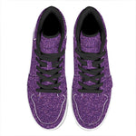 Purple (NOT Real) Glitter Print High Top Leather Sneakers
