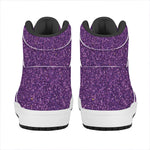 Purple (NOT Real) Glitter Print High Top Leather Sneakers