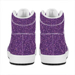Purple (NOT Real) Glitter Print High Top Leather Sneakers