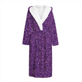Purple (NOT Real) Glitter Print Hooded Bathrobe