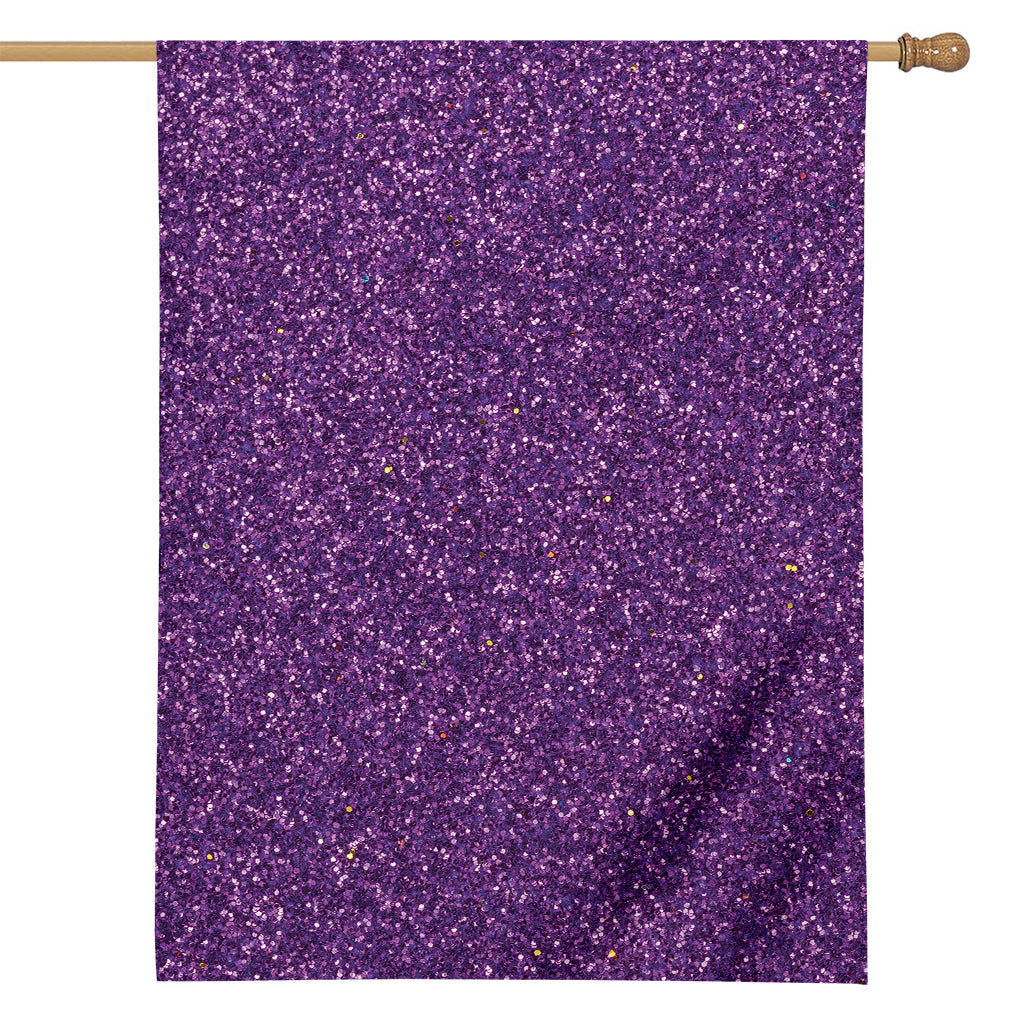 Purple (NOT Real) Glitter Print House Flag