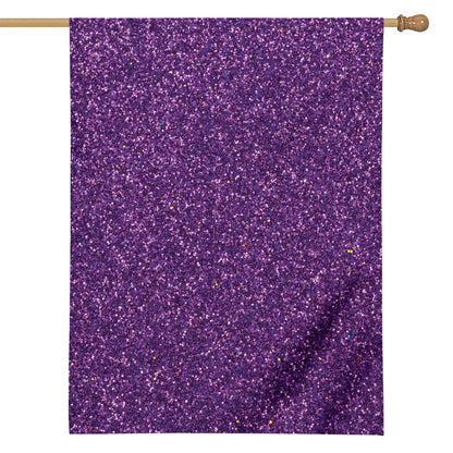 Purple (NOT Real) Glitter Print House Flag