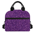 Purple (NOT Real) Glitter Print Insulated Lunch Bag