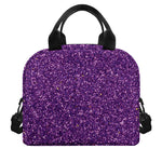 Purple (NOT Real) Glitter Print Insulated Lunch Bag