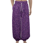 Purple (NOT Real) Glitter Print Lantern Pants