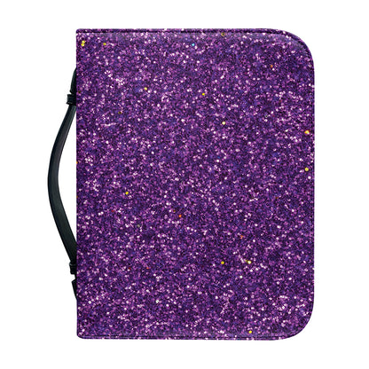 Purple (NOT Real) Glitter Print Leather Bible Cover