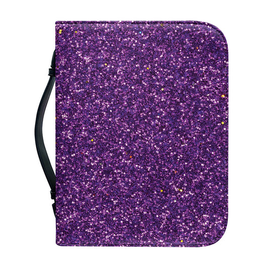 Purple (NOT Real) Glitter Print Leather Bible Cover