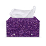Purple (NOT Real) Glitter Print Leather Tissue Box Cover