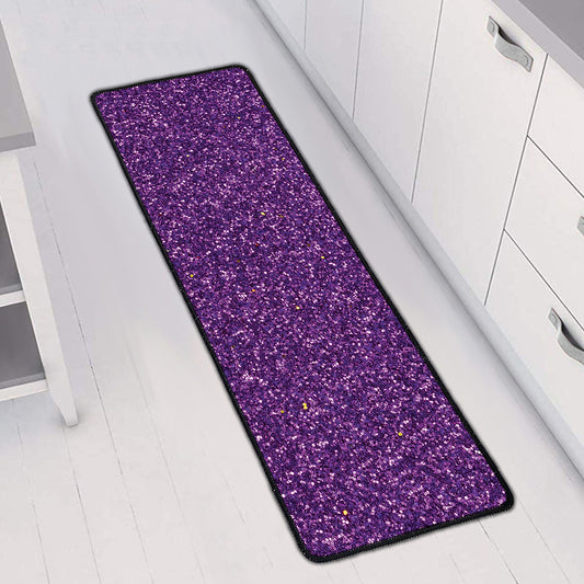 Purple (NOT Real) Glitter Print Long Kitchen Mat