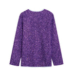 Purple (NOT Real) Glitter Print Long Sleeve Short Coat