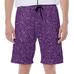 Purple (NOT Real) Glitter Print Men's Beach Shorts