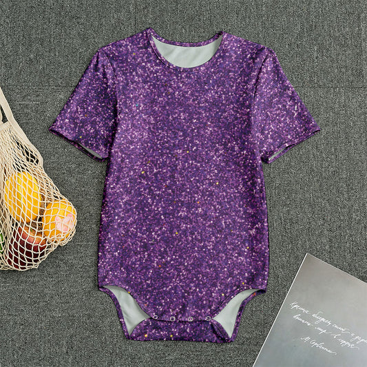 Purple (NOT Real) Glitter Print Men's Bodysuit