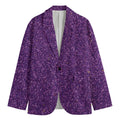 Purple (NOT Real) Glitter Print Men's Cotton Blazer