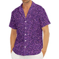 Purple (NOT Real) Glitter Print Men's Deep V-Neck Shirt
