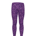 Purple (NOT Real) Glitter Print Men's Leggings