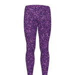 Purple (NOT Real) Glitter Print Men's leggings