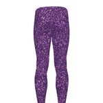 Purple (NOT Real) Glitter Print Men's leggings