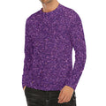 Purple (NOT Real) Glitter Print Men's Long Sleeve Rash Guard