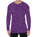 Purple (NOT Real) Glitter Print Men's Long Sleeve T-Shirt